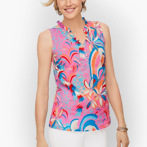 Talbots Ruffle Trim Shell - Picture 2 of 3